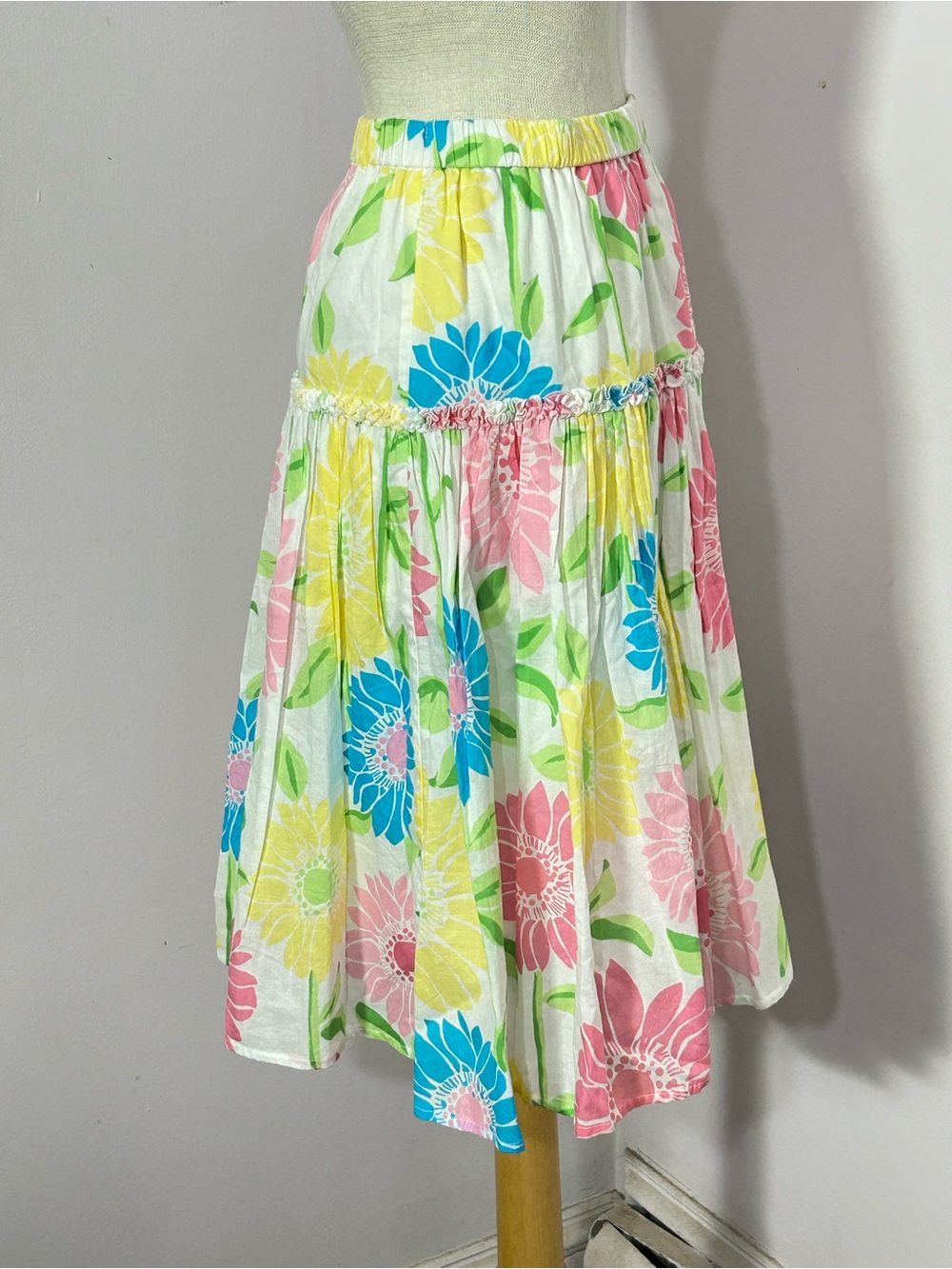 Vintage Lilly Pulitzer Floral Tiered Skirt XS - Picture 2 of 6